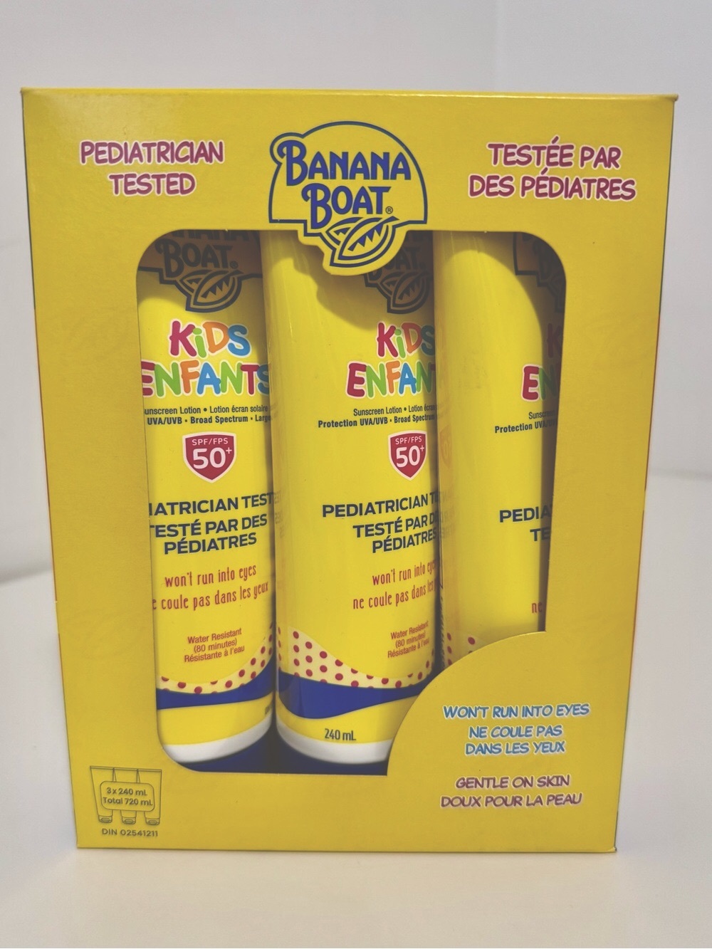 Banana Boat  3x 240 ml. Kids Sunscreen Set , SPF 50, Expiration: 09/2027